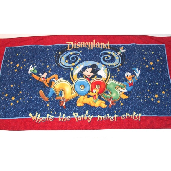 Disney Disneyland Where The Party Never Ends 59 x 31  Inches Beach Towel Cotton - Picture 1 of 8